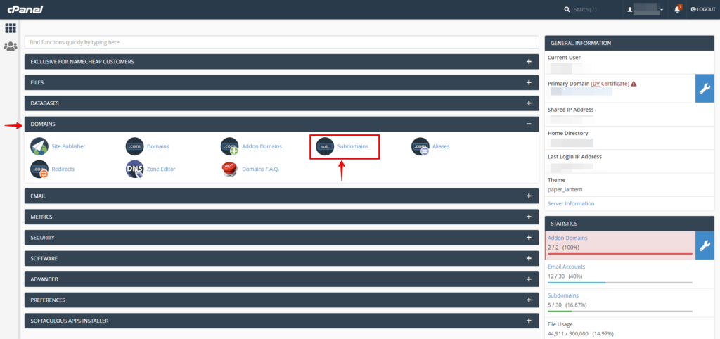 Find Domain Section